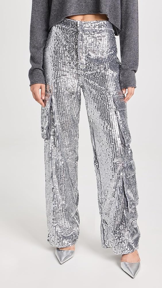 AMERI GLITTER CARGO PANTS シルバー Mサイズ GLITTER CARGO PANTS（カーゴパンツ）｜Ameri（アメリ）の